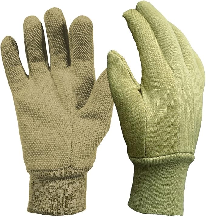 digz 77257-26, Medium Cotton Jersey Garden Gloves, Olive with Mini Dots, Color