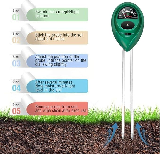 3 in1 Soil Tester Water PH Moisture Light Test Meter Kit For Garden Plant Flower