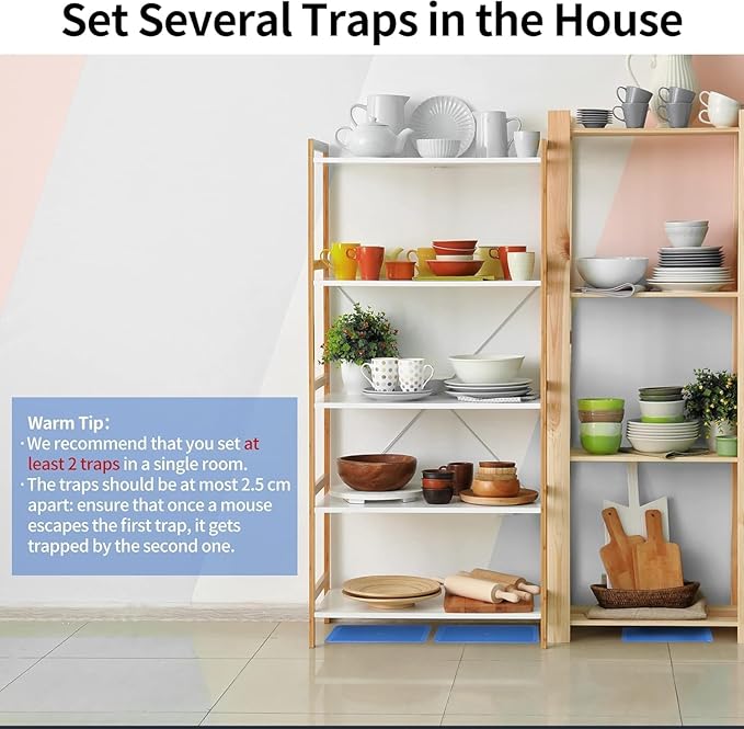 LULUCATCH Super Glue Traps 800 Pack for Mice & Snakes, Larger, Heavier Sticky Traps with Non-Toxic Glue. Sticky Mouse Traps Indoor, Easy to Set, Pet Safe Pest Control
