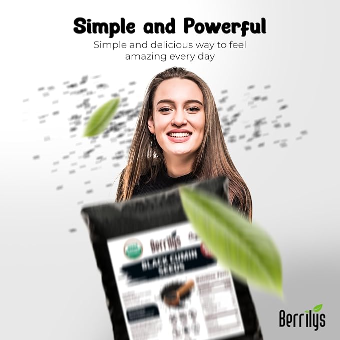 Black Cumin Seeds, Organic, Berrilys, 5 LB, Also Known As Nigella Sativa, Kalonji, Black Seed, Great for Baking, Cooking and Bread Making, Vegan, Keto Diet