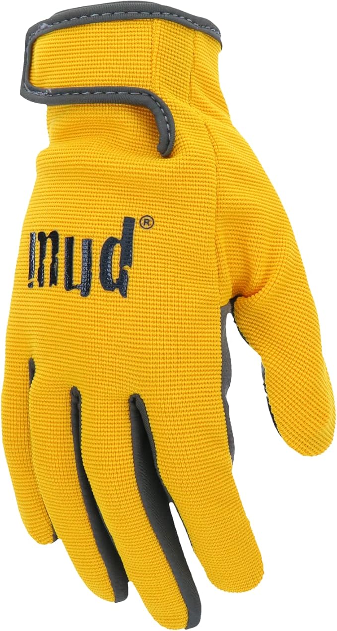 Women's Synthetic Leather Palm Garden Gloves, Touchscreen Capable, Abrasion Resistant, Hook and Loop Closure