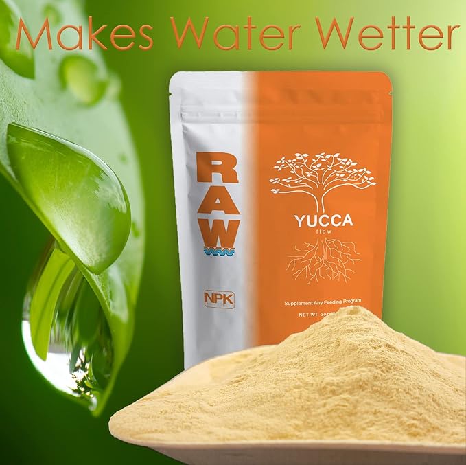 RAW Yucca Flow Water-Soluble Soil Amendment, 2oz – Promotes Water and Nutrient Absorption in Soil
