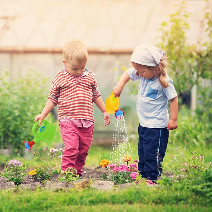 TOYANDONA 2pcs Toy Watering Can for Kids - Small Plastic Watering Cans Garden Flower Water Pot for Spring Summer Outdoor Bath Beach Sand Toys (Random Color)