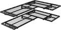 FLEXIMOUNTS 4 Pack 2x4ft Corner Wall Shelving Garage Storage Rack, 24x48 inch Floating Shelves, 1320lbs Total Weight Capacity, Black