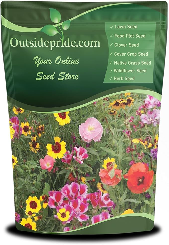 Outsidepride Pollinator Wildflower Seed Mix - 1/4 lb Flower Seeds for Attracting Pollinators, Ideal for All States, Enhances Garden Biodiversity, Supports Bees, Butterflies & Beneficial Insects