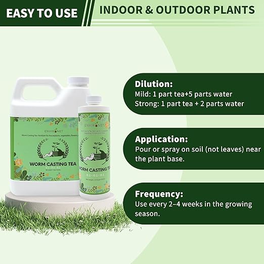 The Environet Worm Tea for Gardening, Nuritish Fertilizer for Vegetables, Flowers and Herbs (16 oz (0.5 Quart))
