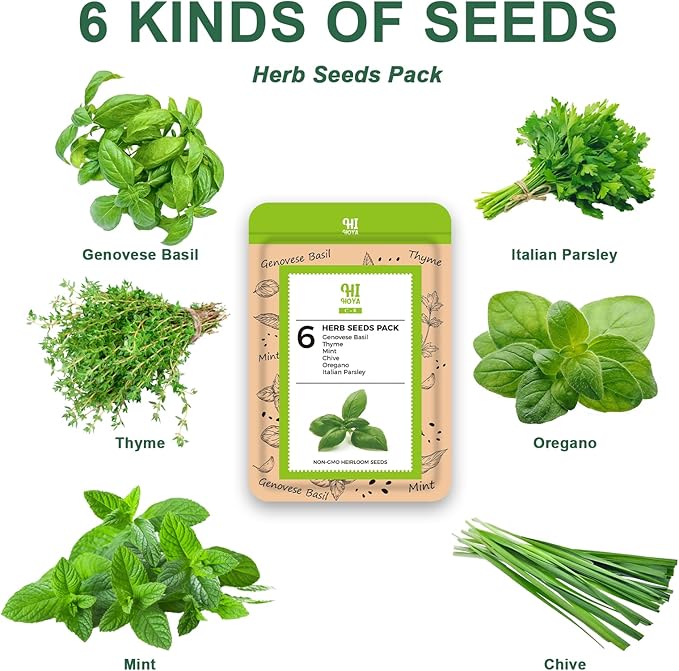 14 POD Gourmet Herb Seed Pod Kit, with Basil, Parsley, Thyme, Mint, Chive, Oregano, Grow Anything Seed Starter Pod Kit Compatible with All Hydroponics (14-Pod)