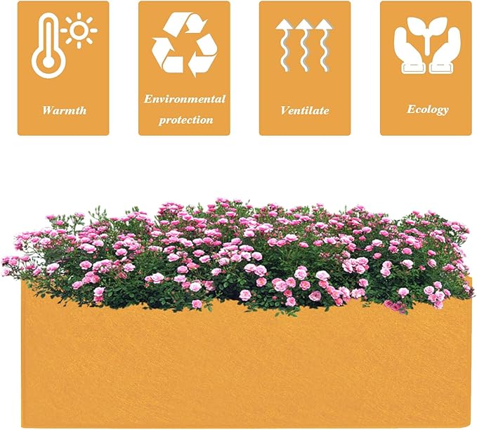 Square Grow Bags, Garden Fabric Planter Container with Handles Bed Flower Vegetables Pots 1MM Thickness Economic Colorful (Brown,15.75x11.81x7.87 Rectang)