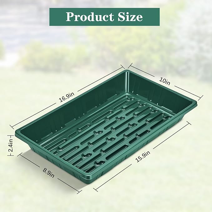 5 Pack 1017 Plant Growing Trays Seed Starting Trays Plant Tray Microgreens Growing Trays Plastic Trays for Plants, No Holes