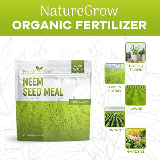 Neem Seed Meal - Organic Fertilizer for Healthy Plant Growth and Soil Health 3LB