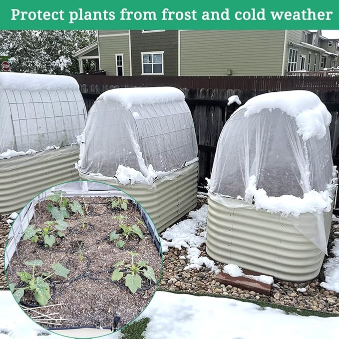 Plant Covers Freeze Protection with Ultra Fine Mesh Reusable Floating Row Cover for Plants Vegetables Flowers Fruits Frost Sun Protection 1.2oz/yd² (6.5x10ft,2pc)