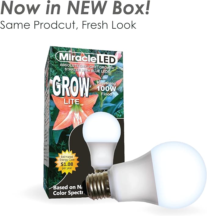 Miracle LED Almost Free Energy 100W Growth Starter Blue LED Grow Lite - Blue Light for Seed Starting and Strong Plant Stems in DIY Horticulture, Hydroponics, and Indoor Gardens (604291) Single Pack