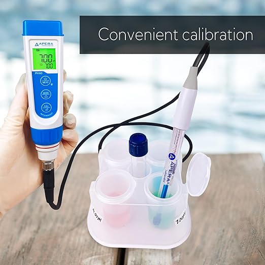 Apera Instruments PH60-HF Handheld pH Meter Tester Kit with LabSen 835 ATC pH Electrode for Lab-Grade pH Measurement in Liquids Containing Strong Acid or Hydrofluoric Acid