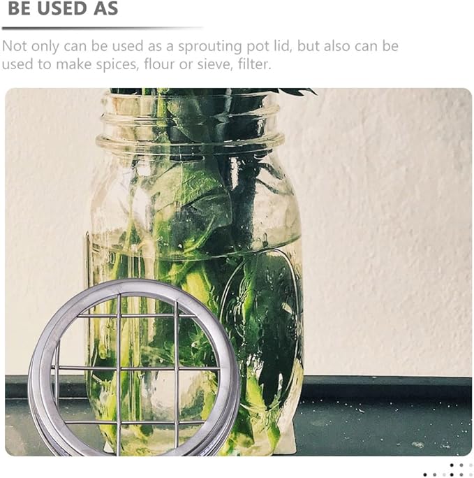 BESPORTBLE Sprouting Jar Lid Floral Insert Wide Mouth Mason Jar Lid Seed Sprouting Flower Arrangement Kitchen Canning Accessory