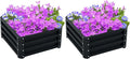 Outsunny 2 Piece Galvanized Raised Garden Bed, 2' x 2' x 1' Metal Planter Box for Growing Vegetables, Flowers, Herbs, Succulents, Dark Gray