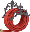 Cast Iron Garden Hose Holder, Wall Mount Hose Storage (Brown)