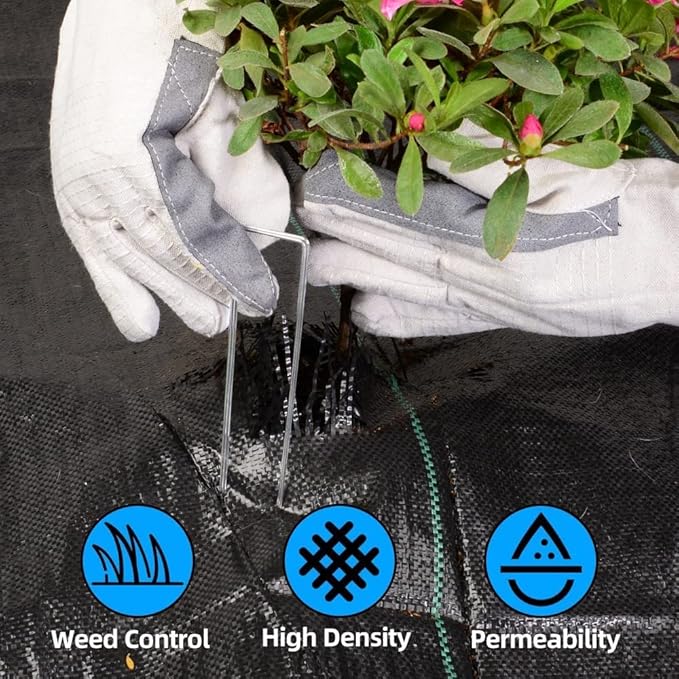 4FT x 100FT Weed Barrier Landscape Fabric Heavy Duty, 3.2oz Premium Garden Ground Cover Mat for Weed Control, Gardening, Plant Beds and Farming