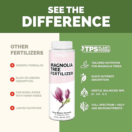 Magnolia Tree Fertilizer – Liquid Plant Food for More Blooms, Rich Green Leaves & Stronger Root Development, 1 Gallon
