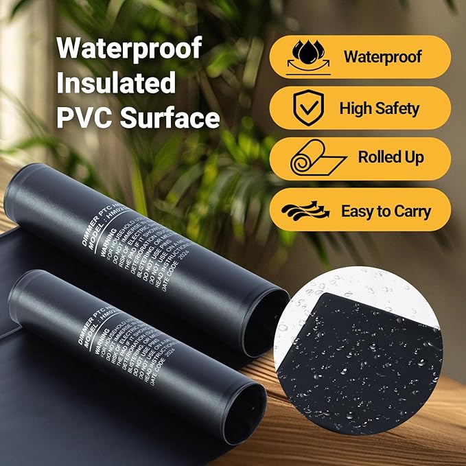 REPTI ZOO 6" X 8" Reptile Heat Pad Fast Heating Pad with Adjust Knob 8W Reptile Heat Mat for Turtles/Hermit Crabs/Bearded Dragons/Leopard Geckos/Snakes/Lizards, and Seed Germination