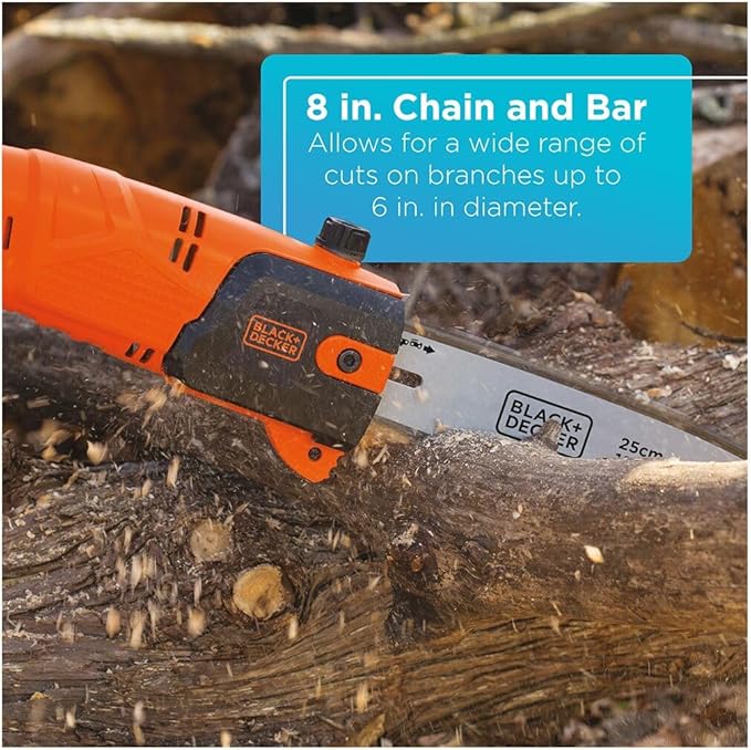 BLACK+DECKER 20V Max Pole Saw for Tree Trimming, Lightweight, Rechargeable Cordless, Extension up to 14 ft Reach, Tool Only, Electric Pole Saw (LPP120B)