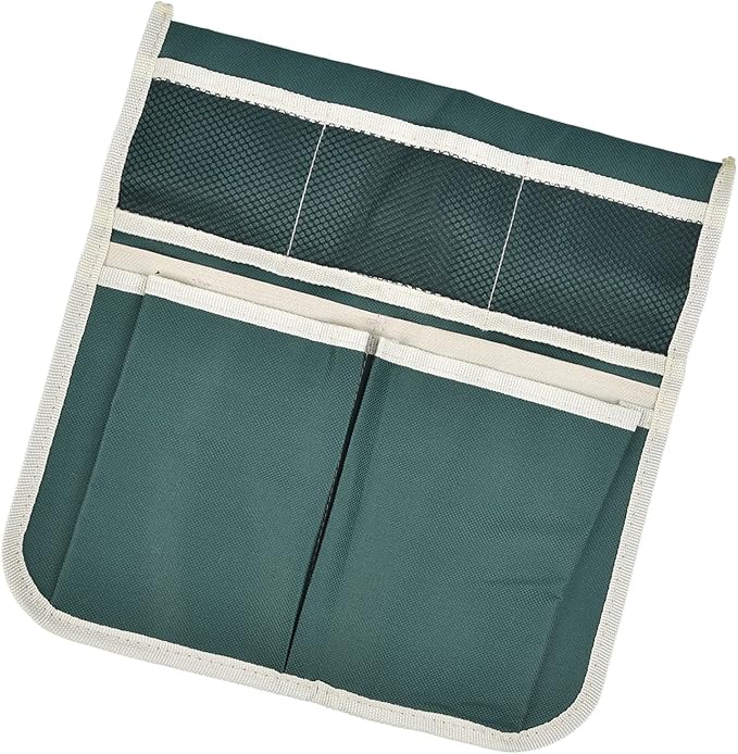 Zerodis Garden Toolkit Bag 4 Large Pockets Oxford Cloth Hanging Organizer with Side Trolley Mount for Gardening Tools and Accessories Garden Stool Storage