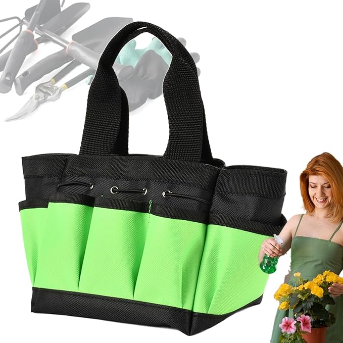 Gardening Tool Organizer - Multi Compartment Equipment Bag, Rugged Outdoor Storage Pouch, Yard Camping Park Accessories, Beach Gardening Utility Carrier, Heavy Duty Tool Kit Holder