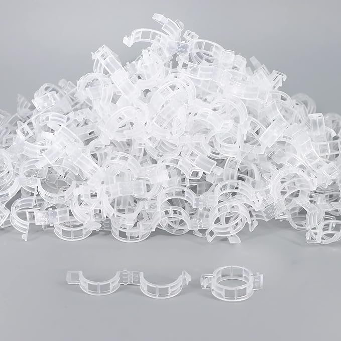 Tomato Clips, 100 Pcs Support Clips, Plastic Trellis Clips, Garden Clips to Grow Upright Makes Plants Healthier for Tomato Cucumber Grape Vegetables Plants