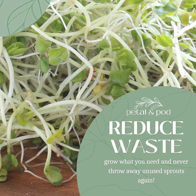 Petal & Pod Microgreens & Sprouting Seeds (12oz) - Radish - Seeds for MicroGreens Growing Kit and Sprouting Jars