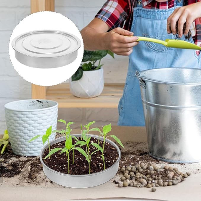 Stainless Steel Sprouting Tray Lid with Base for 20cm Germination Tray, Indoor Gardening Accessory for Vegetable Seed Starting and Microgreens Growing