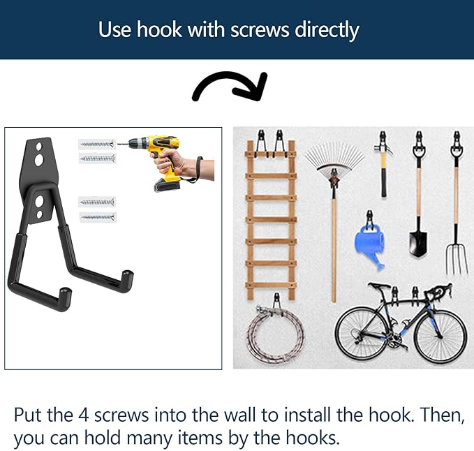 Heavy Duty Magnetic Hooks with 2.60" D Round Base- 2Pack, Strong Middle Magnet Hook, Magnetic Storage Hooks for Power Drill,Garden Tools,Hose,Pegboard,Garage,Workshop
