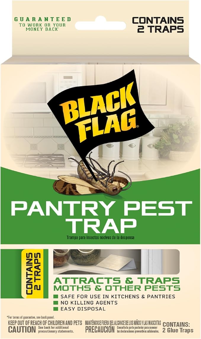 Black Flag Pantry Pest Trap 2 Count, Insect Traps, Safe For Use In Kitchens And Pantries, 12 Pack