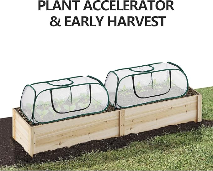 Garden Bed Cover, 45"x22"x16"(H), Plastic Hot House, Garden Row Accelerator, Greenhouse, Freeze Protection Humidity Domes for Gardening Germination and Seedling Propagation