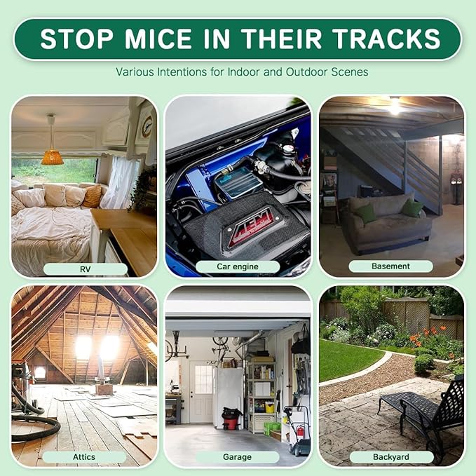 Rodent Mice Repellent Bags, Peppermint Oil to Repel Mice Rats, Rodent Mouse Repellent for House Car Basement Garage Boat Barn, Natural Ingredients Rat Repellent Bags(15)