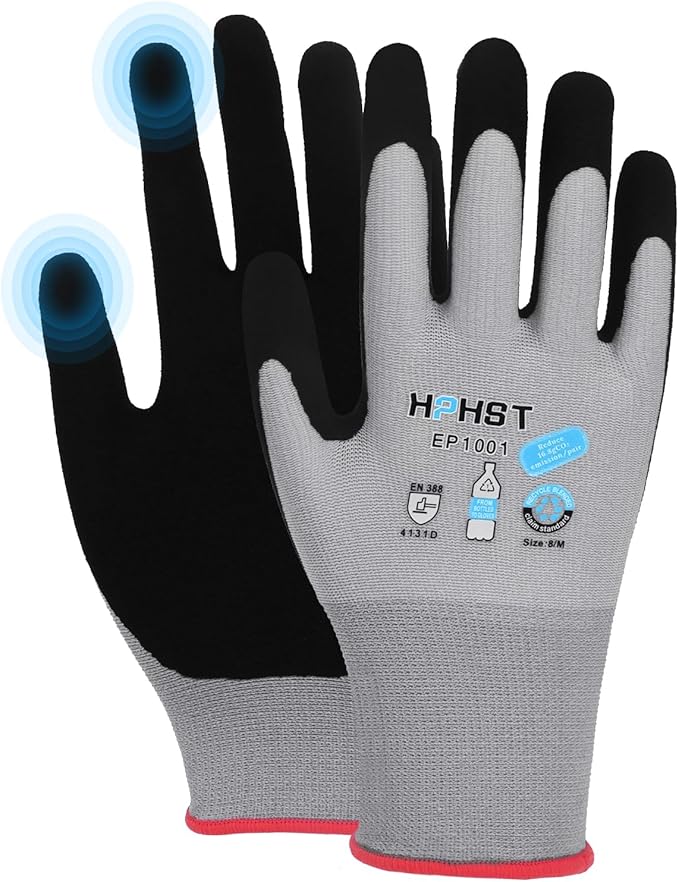 Work Gloves for Women, Eco Friendly Safety Work Gloves with Breathable Rubber Coated, Smart Touch,3 Pairs