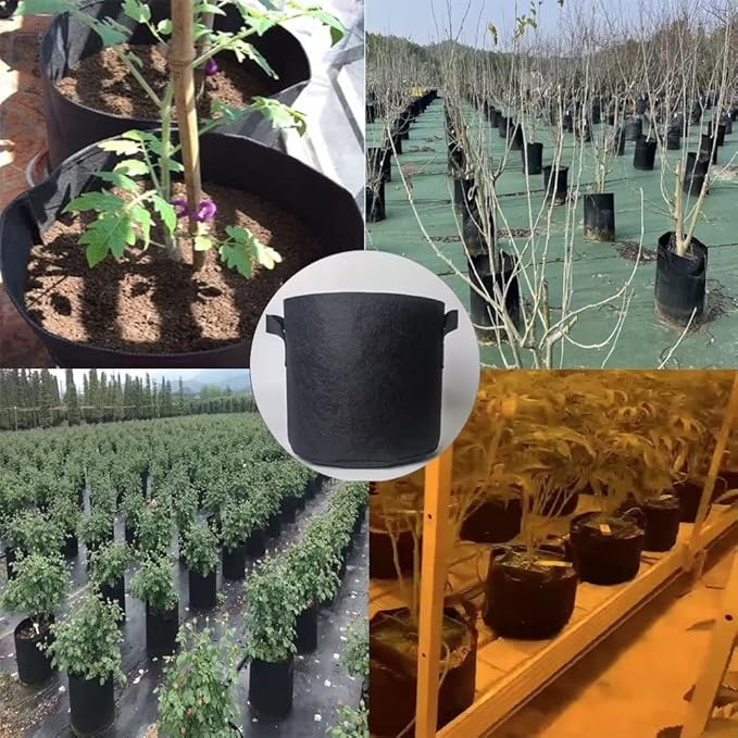 WEIFENG 3-Pack 20 Gallon Grow Bags with Handles, Heavy Duty Fabric Pots for Potatoes, Fruit Trees, Large Plants