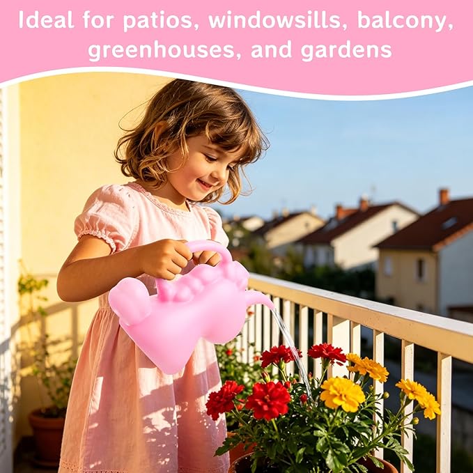 XXXFLOWER Unicorns Indoor Watering Can, 1 L Cute Animal Water Cans, Novelty Unicorns Shape Watering Pot for Office House Indoor Garden（Pink）