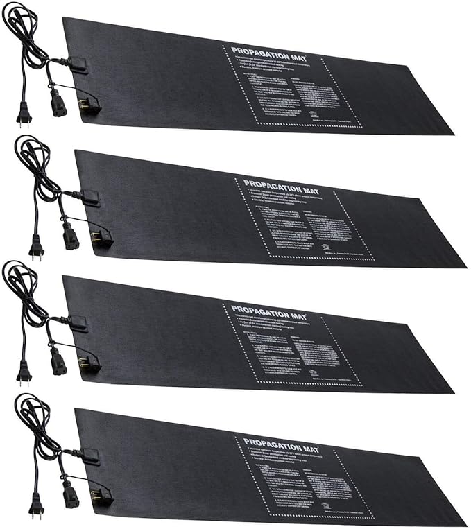Hydrofarm 19007 Hydroponic 12 x 48" 60 Watt Seed Start Seedling Propagation Heat Mat with 6 Foot Power Cord, (4 Pack)