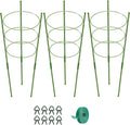KLS 3 Pack Tomato Cage for Pots Plant Support, Upgrade 36 Inches Tomato Cages for Garden, Pepper Cage Trellis Kit with Plant Tie and Clips (36")