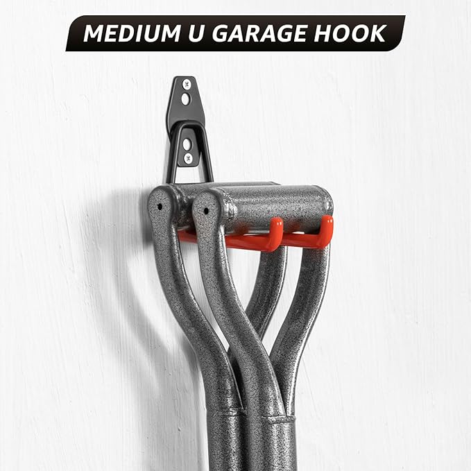 30 Pack Garage Hooks, Heavy Duty Steel Wall Mount Utility Hangers with Anti-Slip Coating for Hanging Bikes, Ladders, Power Tools, and Garden Equipment