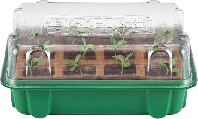 Back to The Roots 12-Cell Greenhouse Germination Kit | Seed Starting Tray with Pots & Vented Lid for Indoor Gardening