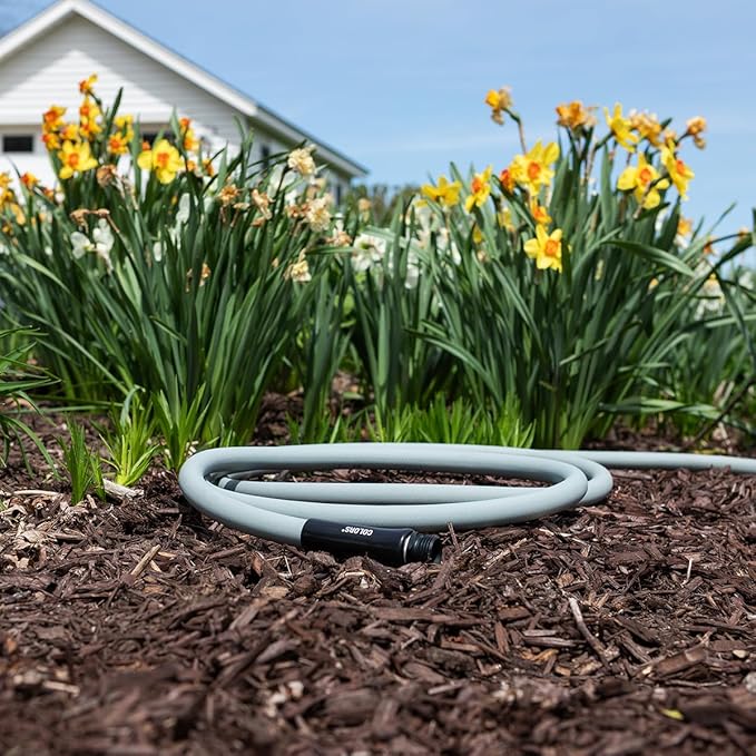 Flexzilla Colors Lead-In Garden Hose 5/8in. x 5ft., Lightweight All-Weather Water Hose, Durable and Flexible, Leak-Free Connections, Slate Gray
