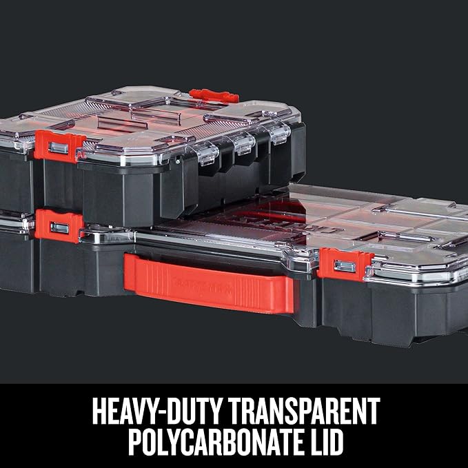 CRAFTSMAN VERSASTACK Storage Organizer, Small Parts Organizer, 20-Compartments, Lid Includes Secure Latch (CMST17828)