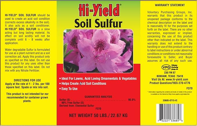 VPG 33685 Soil Sulfur Fertilizer, 50-Pound