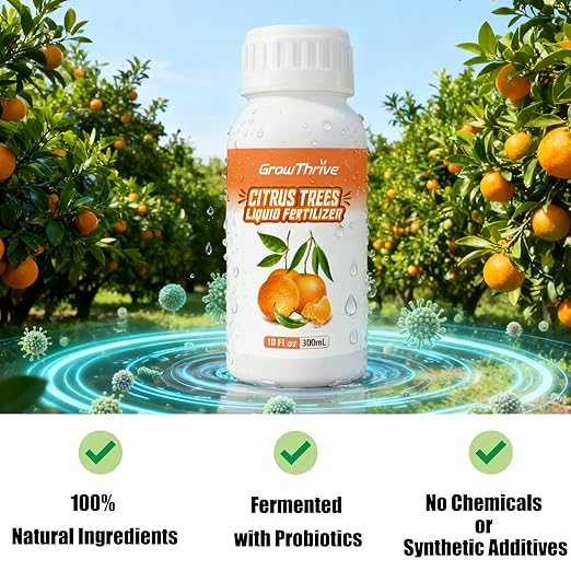 10oz Citrus Fertilizer & Fruit Tree Fertilizer - Orange, Lemon, Lime, Mango, Ideal Micronutrients Plant Food for Tropical Fruit Trees to Grow More Fruit - Garden-Growing Miracle Nutrients
