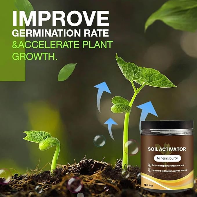2Pcs Soil Activators, Organic Soil Activators and Plant Fertilizers, Soil Pro Activator, Water-Soluble Formula for Optimal Nutrient Uptake, Promoting Plant Rooting 120g