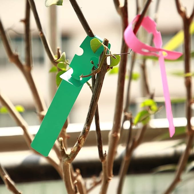 600 PCS 6 Colors Plant Labels, Plastic Plant Tree Tags, Hanging Garden Waterproof Plant Tags for Garden Yard, Adjustable and Reusable Nursery Labels Tag