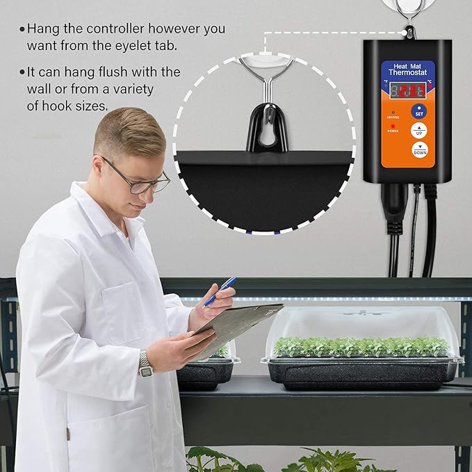 iPower 4X7 Inch Reptile Heat Pad Under Tank Heater Terrarium Warmer Heating Mat and Digital Thermostat Controller for Turtles Lizards Frogs and Other Small Animals