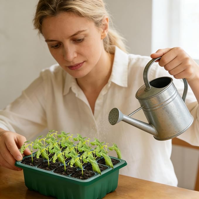 Seed Starter Tray with Grow Light, 6-Pack 72 Cell Seed Starter Trays, Germination Tray with Humidity Dome, Timing, Adjustable Brightness for Starting Vegetable, Flower, Indoor Herb Garden