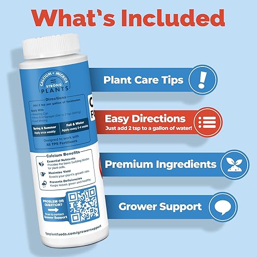 TPS NUTRIENTS Calcium for Plants – Liquid Calcium Fertilizer to Support Healthy Growth & Help Prevent Common Calcium Deficiencies, 8 oz