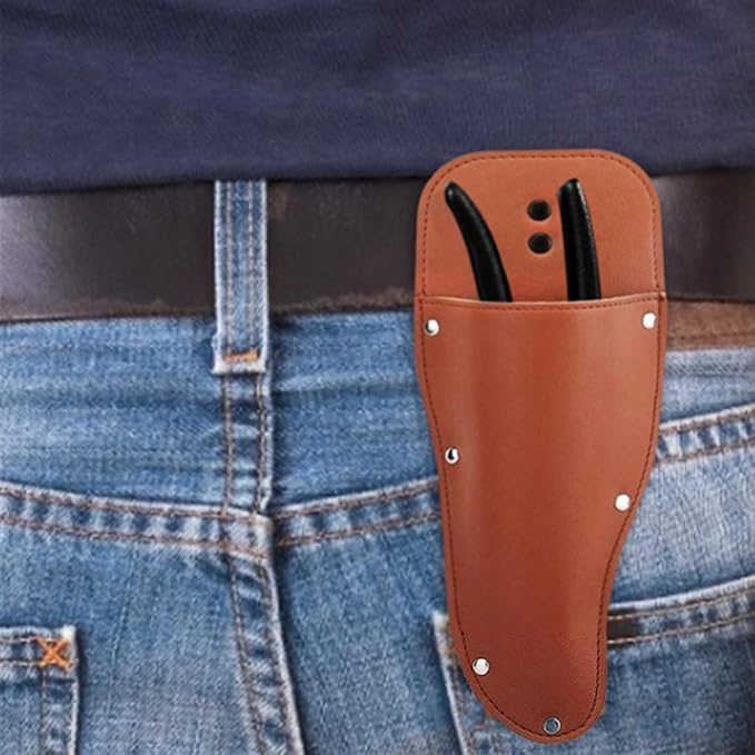 2pcs Pliers Holster,Garden Pruner Sheath, Pruner Holster, Premium PU Leather Holster Protective Case Cover Scabbard for Gardening Pruning Shears Scissor